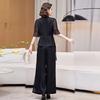 Wide Leg Pants Set Women's Summer Thin Design Sense Two-piece Set Fashion Age-reducing Wedding Clothes