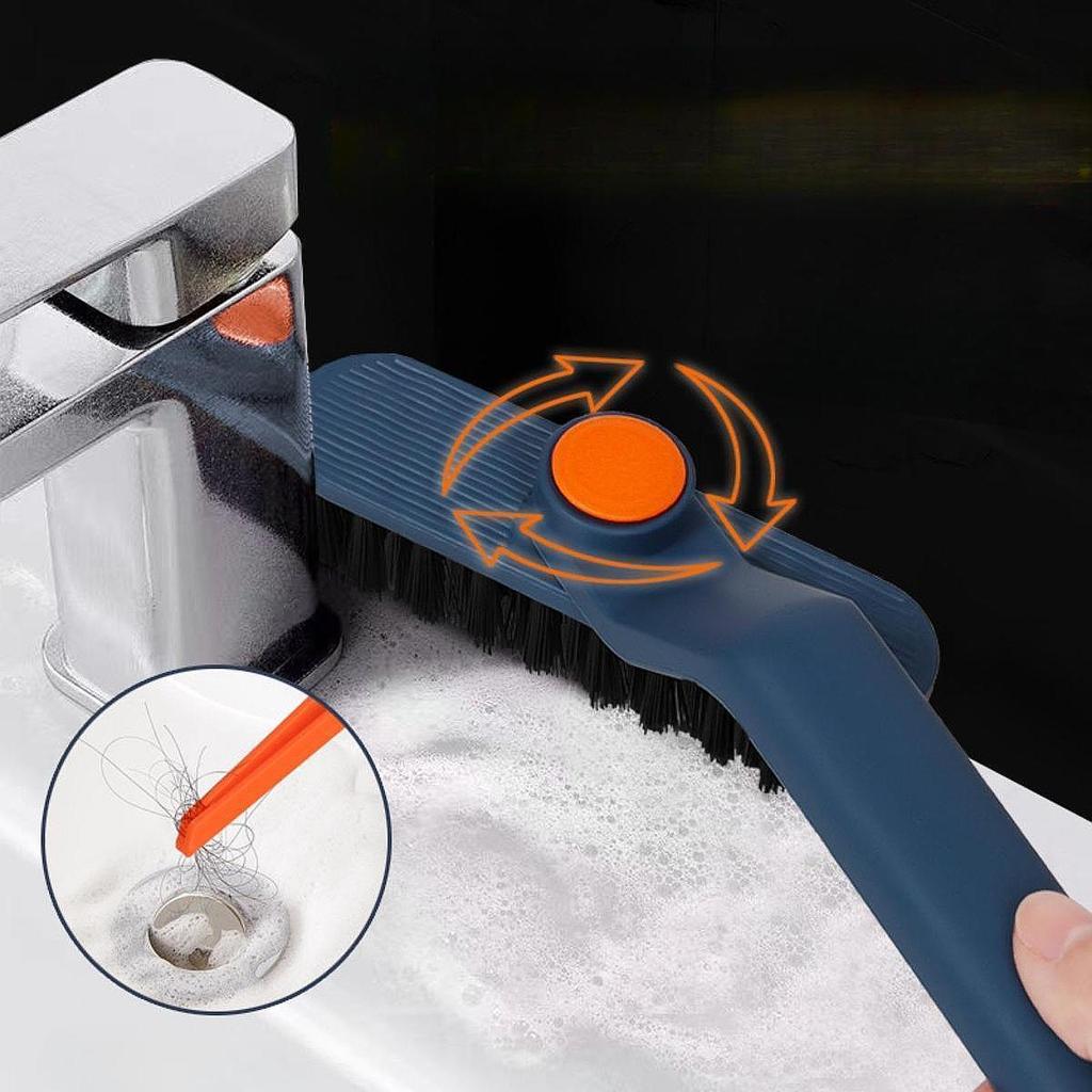 Crevice Cleaning Brush Floor Scrub Rotating Head Handheld Bath Tub Scrubbing