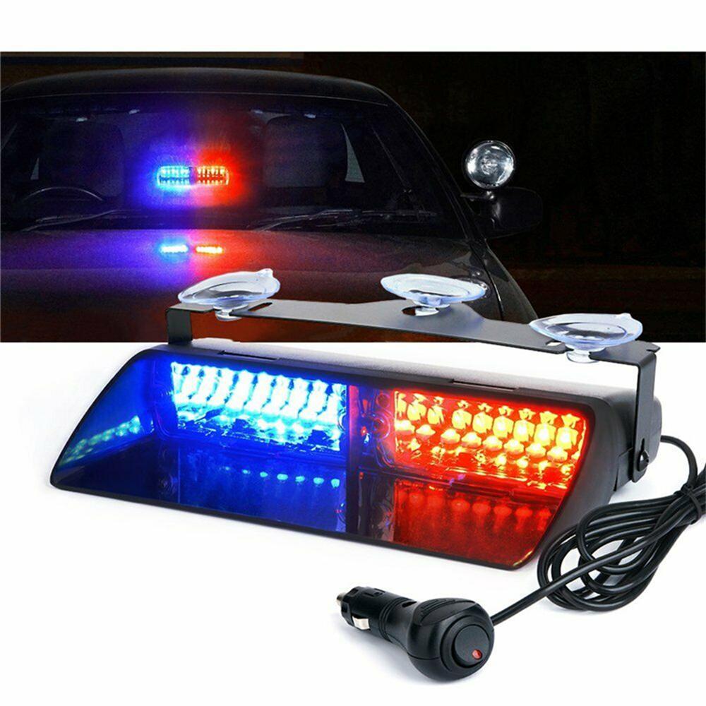 Police LED Lights 16Led Warning Light Car Dash Windshield Emergency Hazard Flash Strobe Light Beacon Lamp
