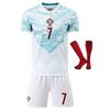 YSHT Portogallo Ronaldo Set Maglia da Calcio per Bambini Bianco Uniforme Sportiva per Giovani