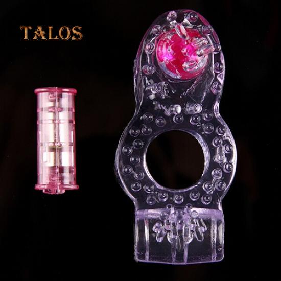 Vibrating Penis Rings Clit Dual Cock Ring Stretchy Delay Sex Toys for Men Adults Products