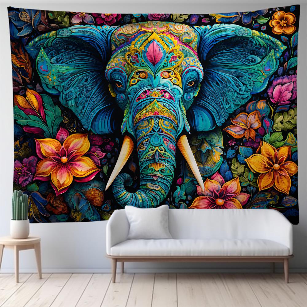 Elephant Series Room Tapestry: Animal Design Wall Hanging for Living Room Decor