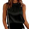 Women's Satin Fashion Casual Ruffled Neck Sleeveless Vest Top