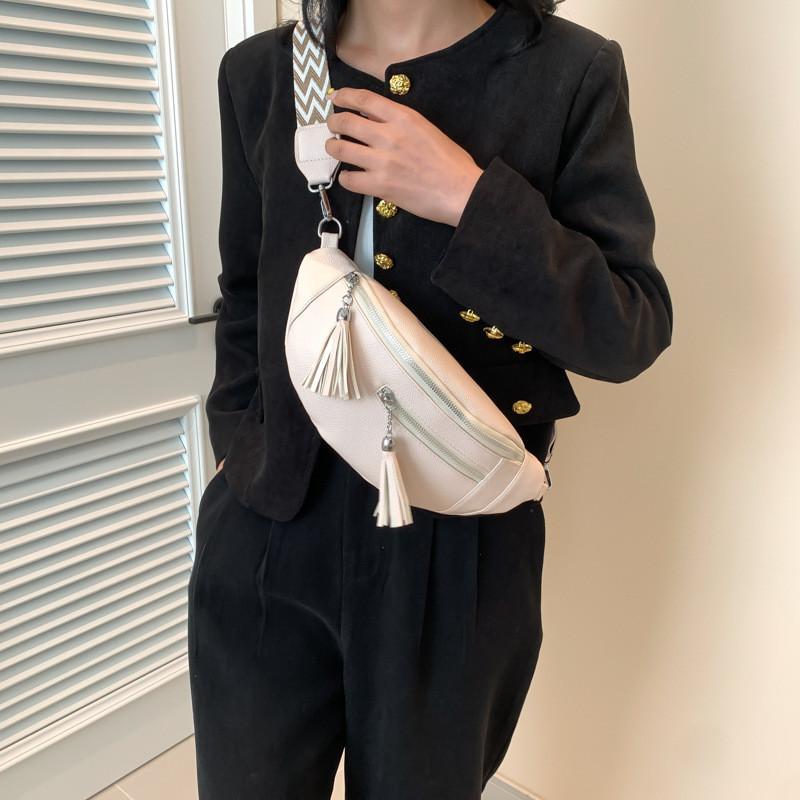 Stylish 2024 New Womens Slouchy Shoulder Bag In Black Beige Brown With Chic Tassel Design