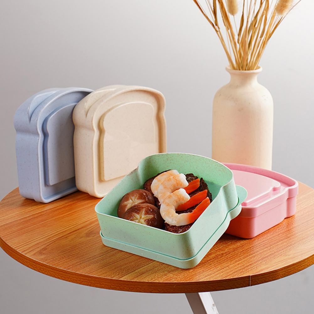Food Container High-quality Lunch Container Lunch Box Toast Shape Sandwich Container with Secure Leak-proof Lid for School