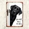 1PC You Will Never Walk Alone Vintage Tin Sign, Black Lab Dog Art, Sturdy Metal Plaque for Dog Lovers Home Decor