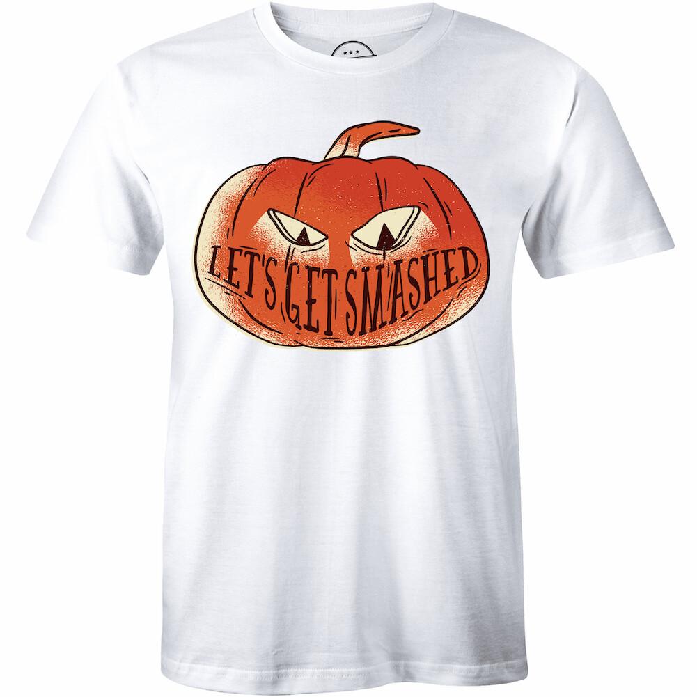 LET S GET SMASHED Fall Halloween Autumn Tee Scary Pumpkin Men s T-shirt S