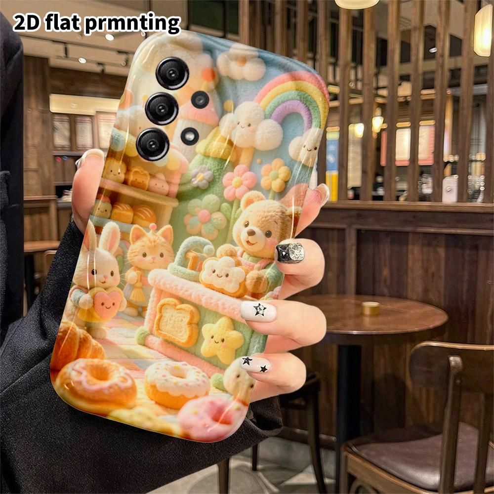 Phone Case: 2D Flat, Fits Samsung Galaxy A34 A35 M05 M06 S20 S22 S21 FE Plus 5G Protective Case, Animal Bakery, Perfect Christmas and Halloween Holida