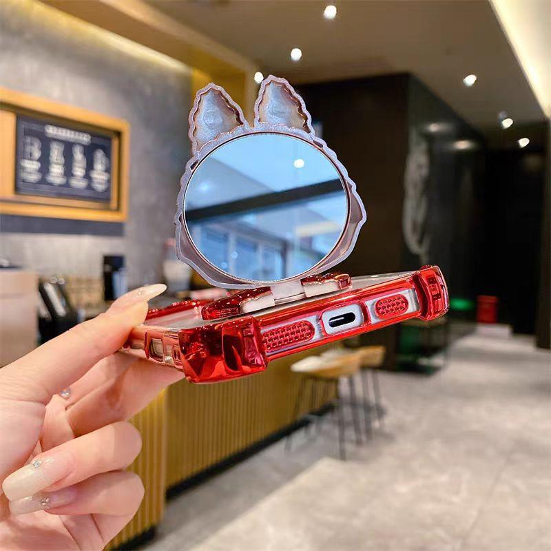 The Labcloth Mirror Stand Is Suitable for IPhone16ProMax, Electroplated Phone Case, and Fully Covers The Four Corners of The IPhone 14 for Anti-drop