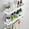 Tuqiu Bathroom Shelf Bath Shower Shelf Aluminum White Bathroom Shampoo Holder Corner Shelf Wall Mounted Kitchen Storage Holder