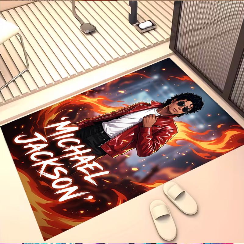 Michael Jackson Print Rug, Washable Floor Carpet, For Entryway Dorm Laundry Room Office Study, Home Decor Birthday Christmas Gift