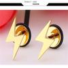 2Pcs 16G Stainless Steel Lightning Bolt Stud Earrings Unisex High Polished Flat Back Cartilage Tragus Helix Jewelry