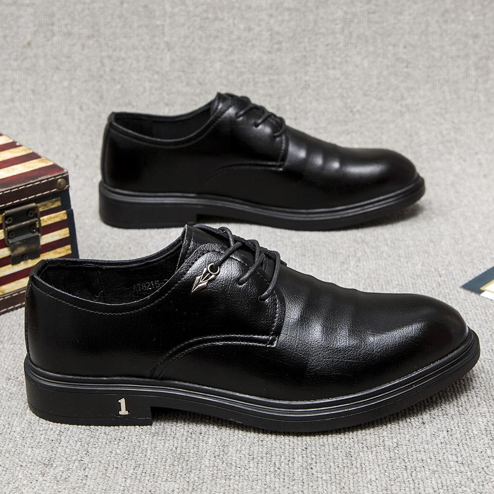 

Кожаные туфли мужские туфли весенние и осенние повседневные туфли натуральная кожа мягкая подошва мягкая поверхность подошва из говяжьих сухожилий новые деловые кожаные туфли черные groo 39