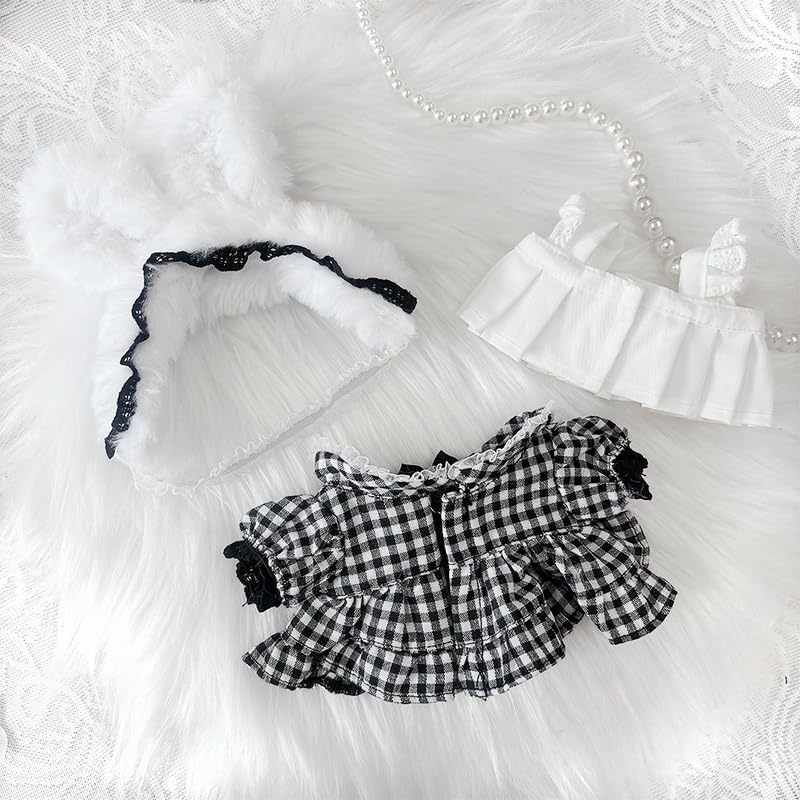 Gingham Check Dress & Bunny Ear Head Dress Set for Plush Toys [20cm] g.triger Oshi-Nui (Snuggle Toy) [Product]
