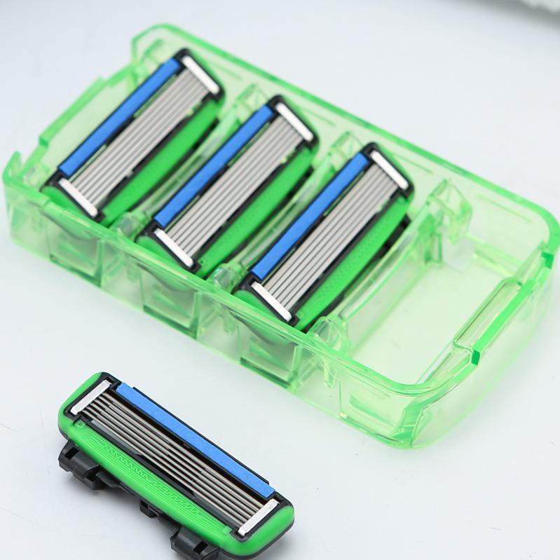 Dorco SXA1040 Men's Manual Razor with 6 Blades, Includes 4 Replacement Heads