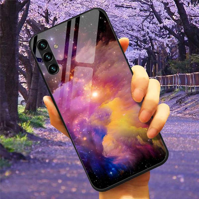 For Samsung A34 A54 A14 A7 2018 Case GalaxyA54 Glass Tempered Hard Cover Coque for Samsung Galaxy A34 5G GalaxyA34 Space A 14