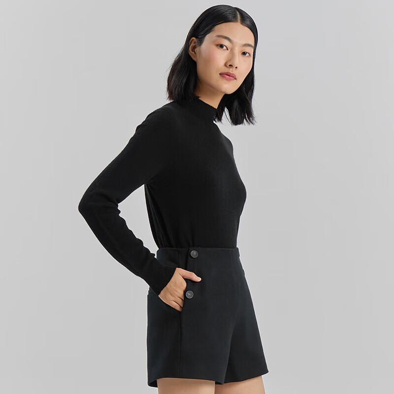 GOELIA Women's Cashmere Half-High Neck Pullover Sweater