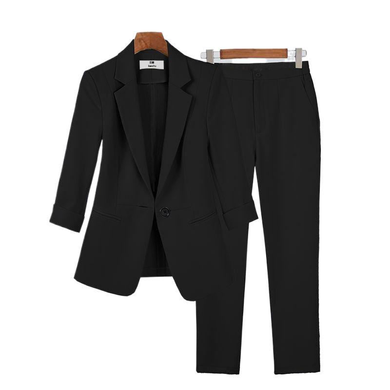Elegantes Damen Plus Size Slim-Fit Blazer- & Hosenanzug-Set - Frühling/Sommer 2026
