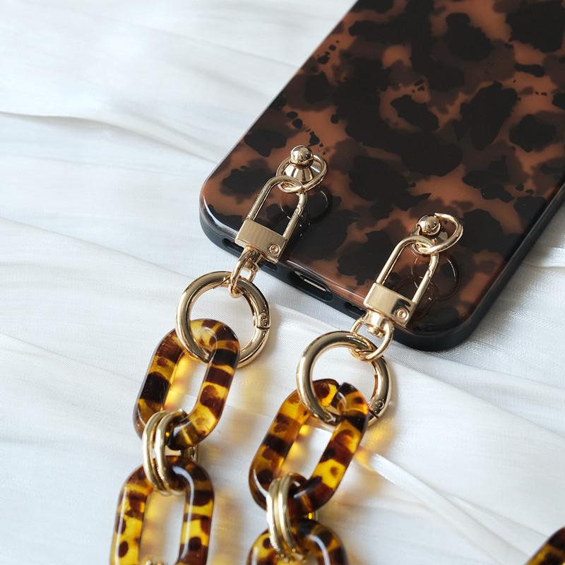 New Phone Chain Accessory Detachable Parts Amber Crossbody Resin Cute Strap Phone Case Chains Acrylic Shoulder Lanyard Hanging Chain