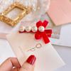 1pc New Year Girls Cute Red Gold Velvet Hairpins for Kids Children Sweet Hair Rope Hair Clip Barrettes Fashion Bow Accessories