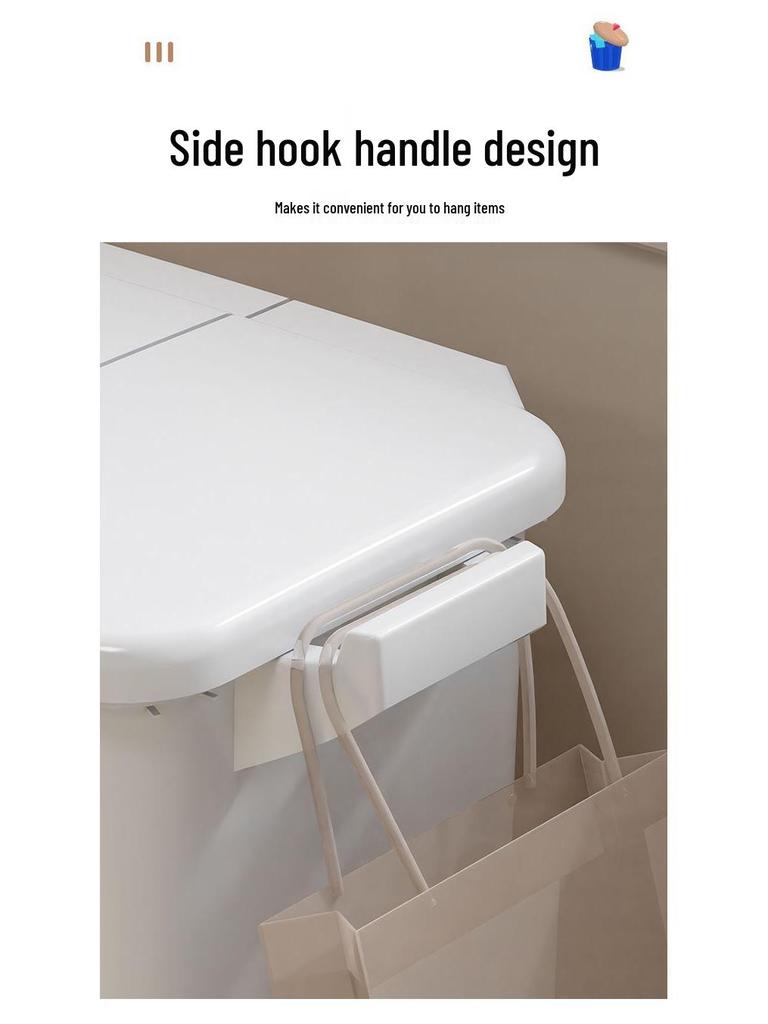 Large Capacity Double Layer Movable Kitchen Trash Bin with Dry/Wet Separation