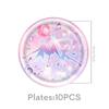 Pink and Purple Theme Children's Birthday Party Tableware Set  Cups and Plates Paper Tablecloth Baby Shower Party Supplies