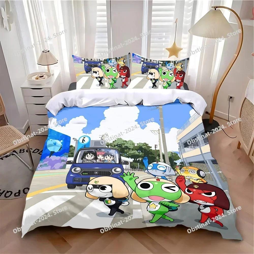 K-Keroroes G-Gunsous Bedding Set Printed single Comforter Quilt Bed Cover Duvet Cover Pillow Case 3 Pieces Kids Adult Size