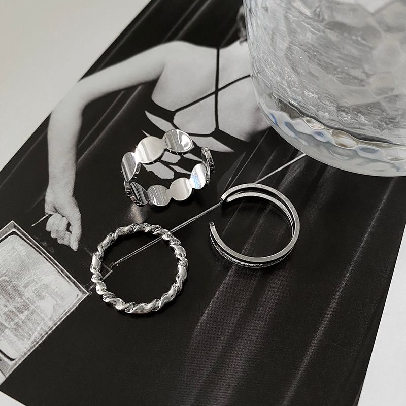 

INS Niche Design Women s Stylish Ornament Ring Main drawing three-piece set Opening adjustable