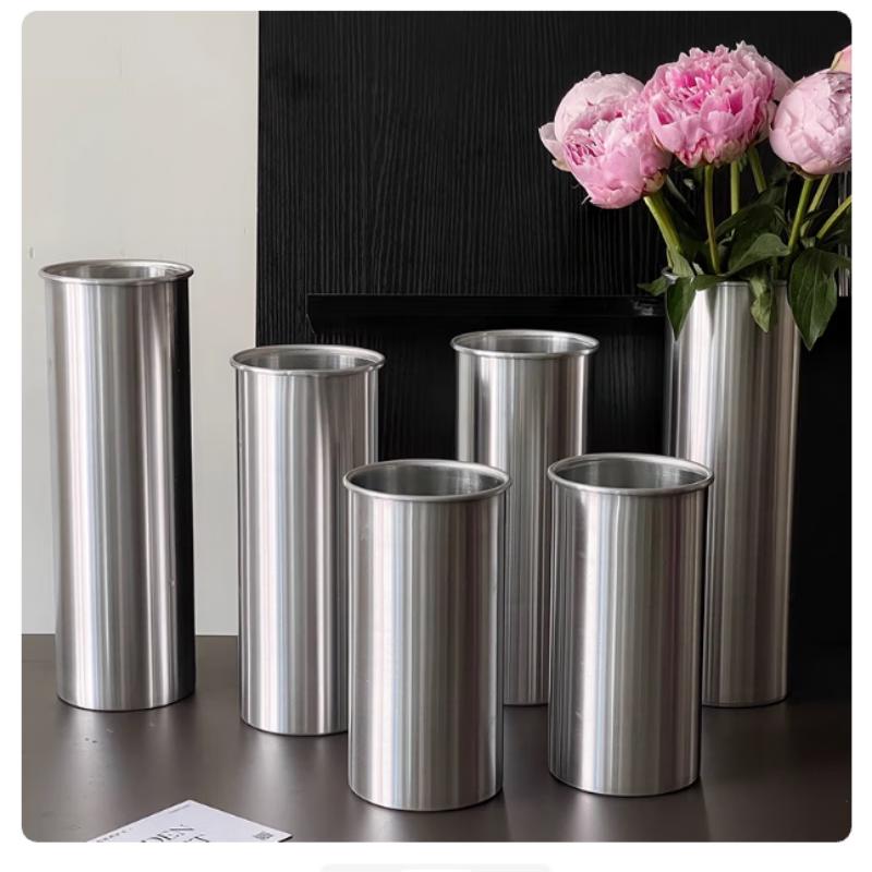 Aluminium gerader runder Blumenkübel