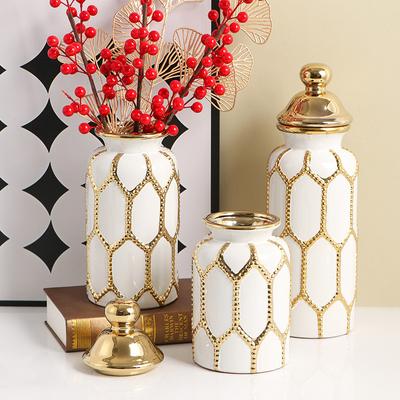 Ceramic Vase General's Jar Ornament Living Room European Gold Luxury Flower Arrangement Arts and Crafts Home Large Soft Decor