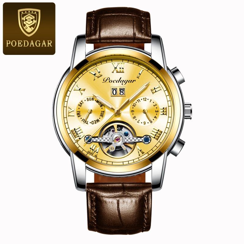 Top Brand Explosive Automatic Waterproof Men's Mechanical Watch Steel Hollow Men's Watch Multifunctional Luminous Fashion Watch