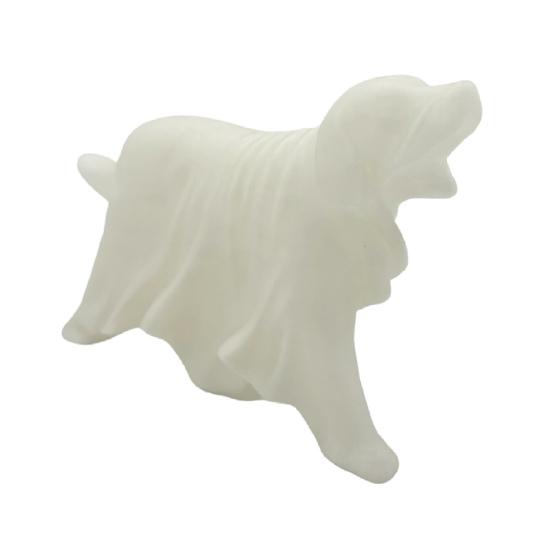Ghost Dog Figurine Glow-in-the-dark Halloween Dog Ghost Statue Spooky Dog Ornament for Home Shelf Mantel Decoration