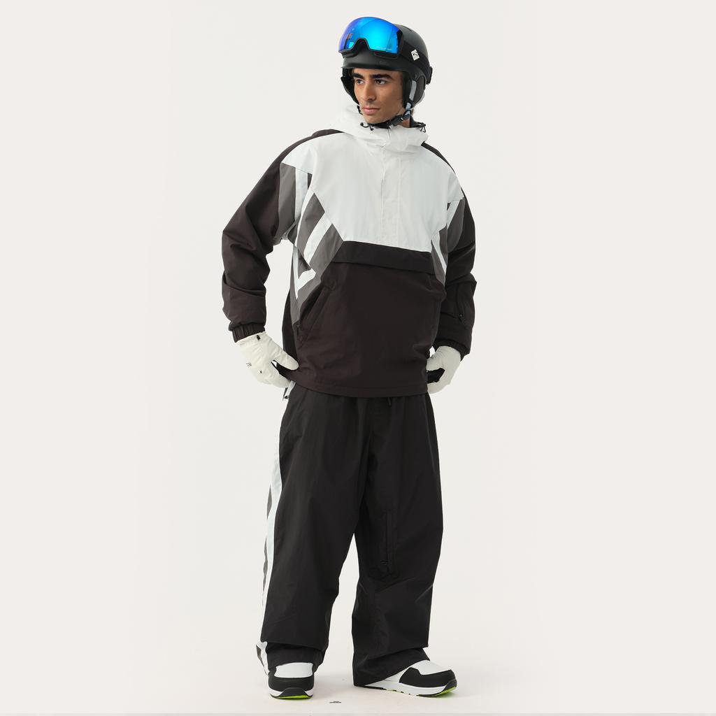 Outdoor Oversize Ski Suit for Men and Women Breathable Snow Suit Winter Warm Snowboard Suit Waterproof Windproof Pullover Skiing Jacket and Ski Pants