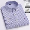 100% Cotton Oxford Men's Shirts Long Sleeves Plaid Soft Regular Fit Formal Dress Shirt Pocket Social Blouse Male Clothes 6XL 7XL
