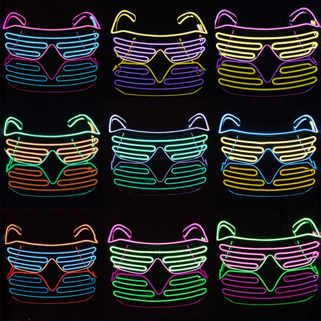 LED luminous glasses bar disco blinds atmosphere props party Cyberpunk sci-fi technology EL glasses glow (without batteries)
