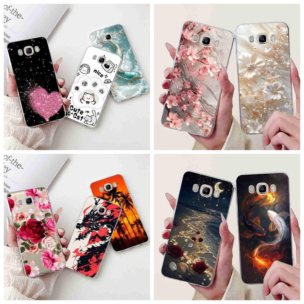 For Samsung Galaxy J7 2016 SM-J710FN Cartoon Animals Soft Silicone TPU Cover For Samsung J7 Core SM-J701F Fashion Flowers Shell