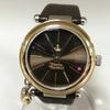 Used VIVIENNE WESTWOOD Gold X Dark Brown Quartz Wrist Watch