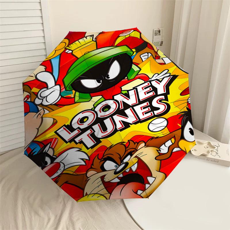 1PC Warner Looney Tunes Automatic Open/Close Umbrella with Windproof, 88-Rib Sturdy Canopy, Durable Ribs1305A