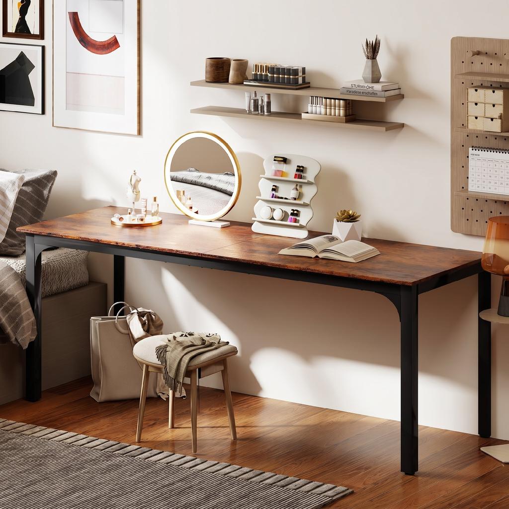 Desk, Computer Table, Rustic Design, Plenty of Space, Particleboard, Brown