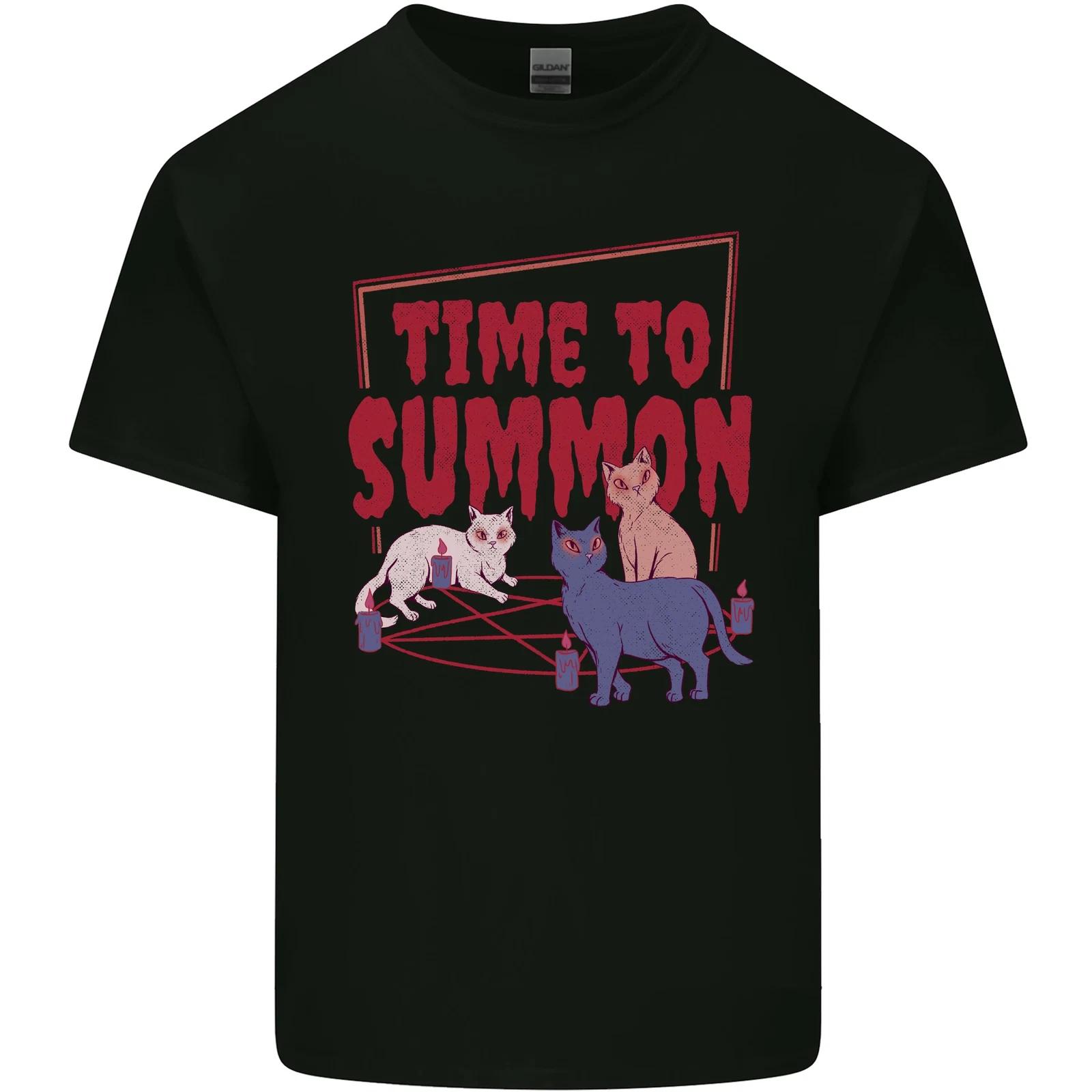 Time to Summon Cats Lets Summon Demons Kids T-Shirt Childrens S