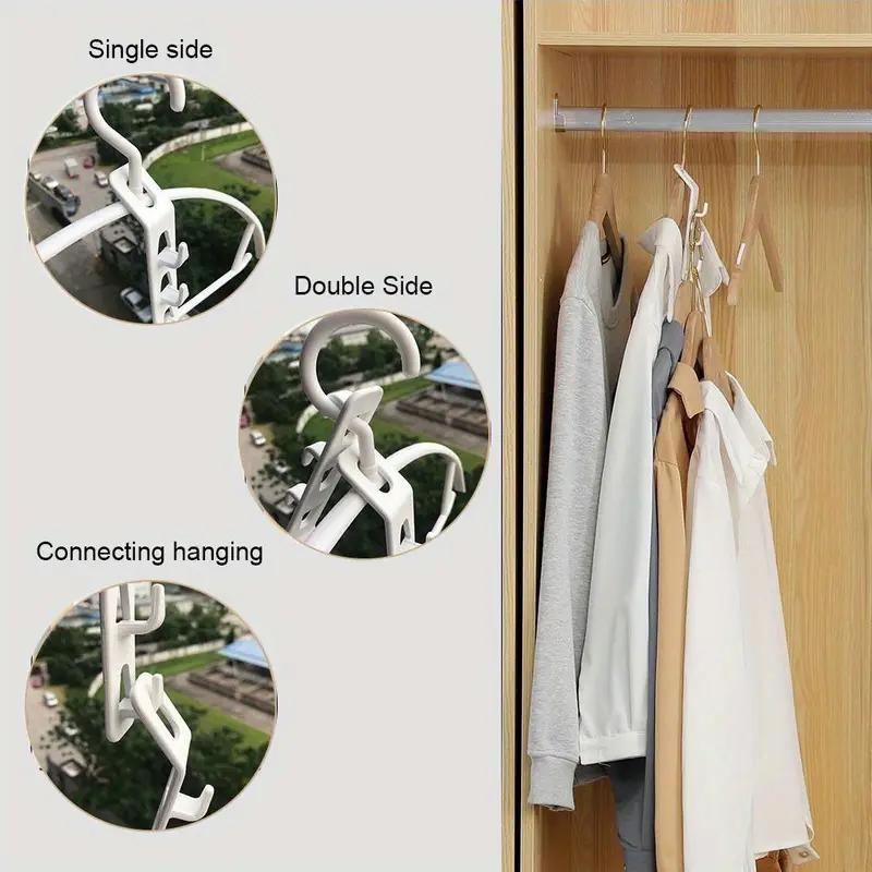4Pcs/set  Plastics Hanger Connection Hook Stackable Space Saving Storage Multifunctional Hanging Clothes Rack