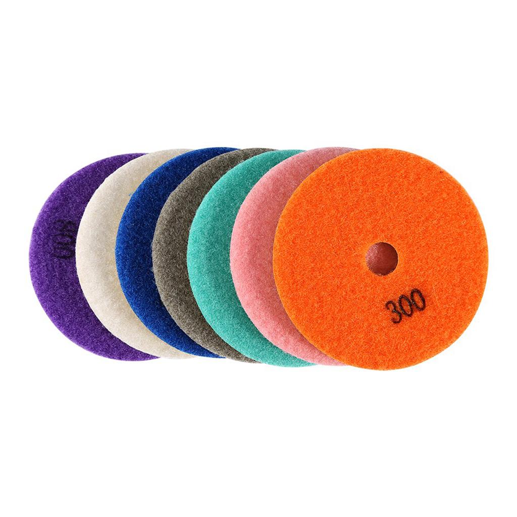 One Set Diamond Wet Dry Polishing Pads Disc for Granite Marble Concrete Stone 4 Inch