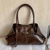 Soft Commuting Tote Bag Pleated Underarm Shoulder Bag Trendy Retro Women Handbag  Dating