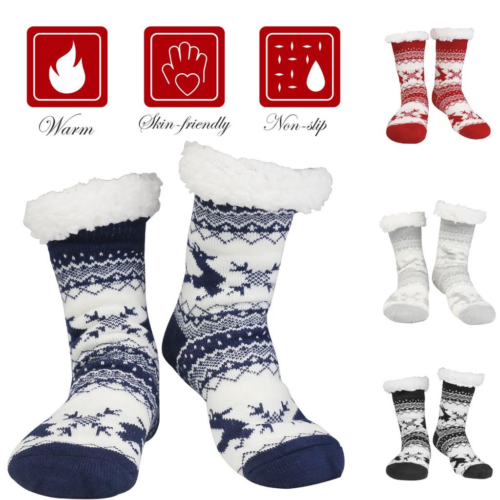high qualityCozy Fuzzy Slipper Socks for Women - Non-Slip, Thick Lined Winter Warmth, Unique Pattern, Machine Washable - Perfect Christmas Gift,