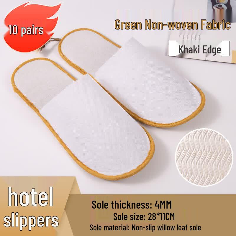Disposable Non-Woven Hotel Guest Slippers (10 Pairs)