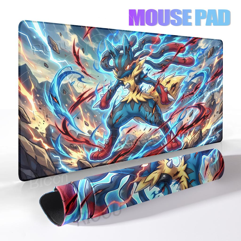 Pokemon Lucario Style Mouse Pad Non-slip Rubber Gaming Laptop Game XXL Keyboard Table Mat Cabinet Large Mousepad Lockedge Carpet