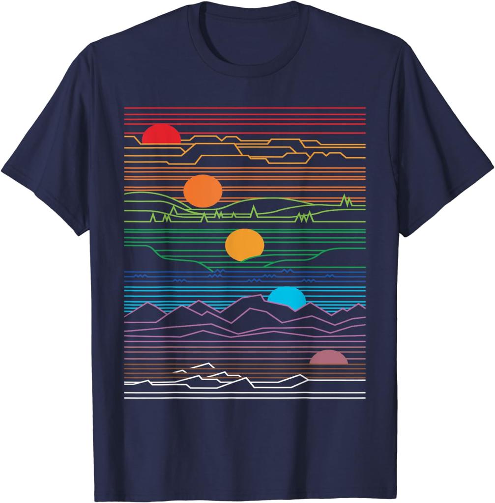 Neon Edm Techno Sun Moon Design Dance Rave Music Festival Tshirt For Unisex Wounisex Cotton Short Sleeve For Outdoor