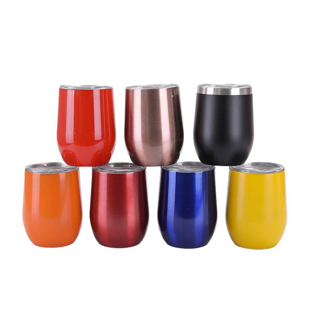 12oz U-Shaped Eggshell Stainless Steel Thermos Cup, Double-Layer Vacuum Insulated