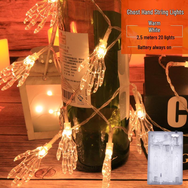 

Halloween LED Fairy String Lights: Pumpkin, Ghost, Skull Decorations for Spooky Festivities 1.2m 10 lights + Steady Battery Box