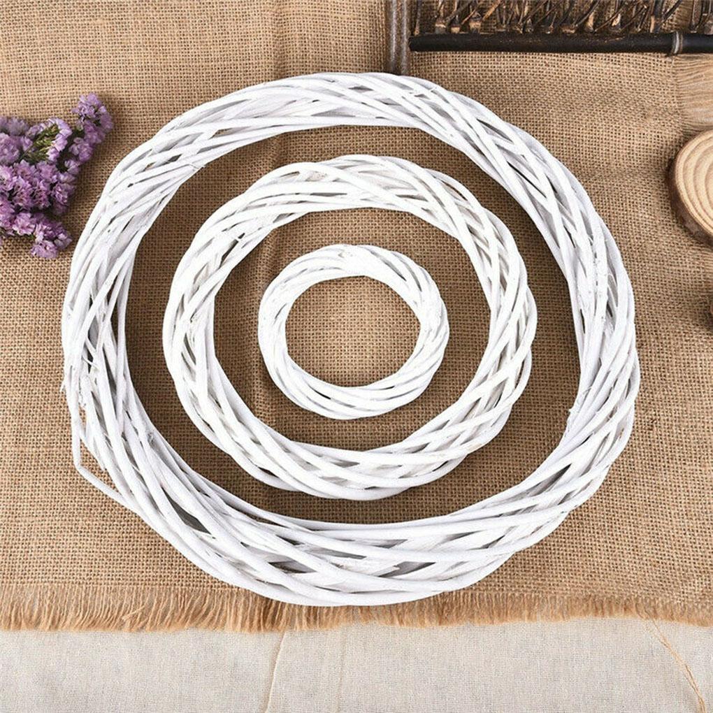 Christmas Rattan Ring White Wreath Garland Hanging Wreath Wicker Door 10-30CM
